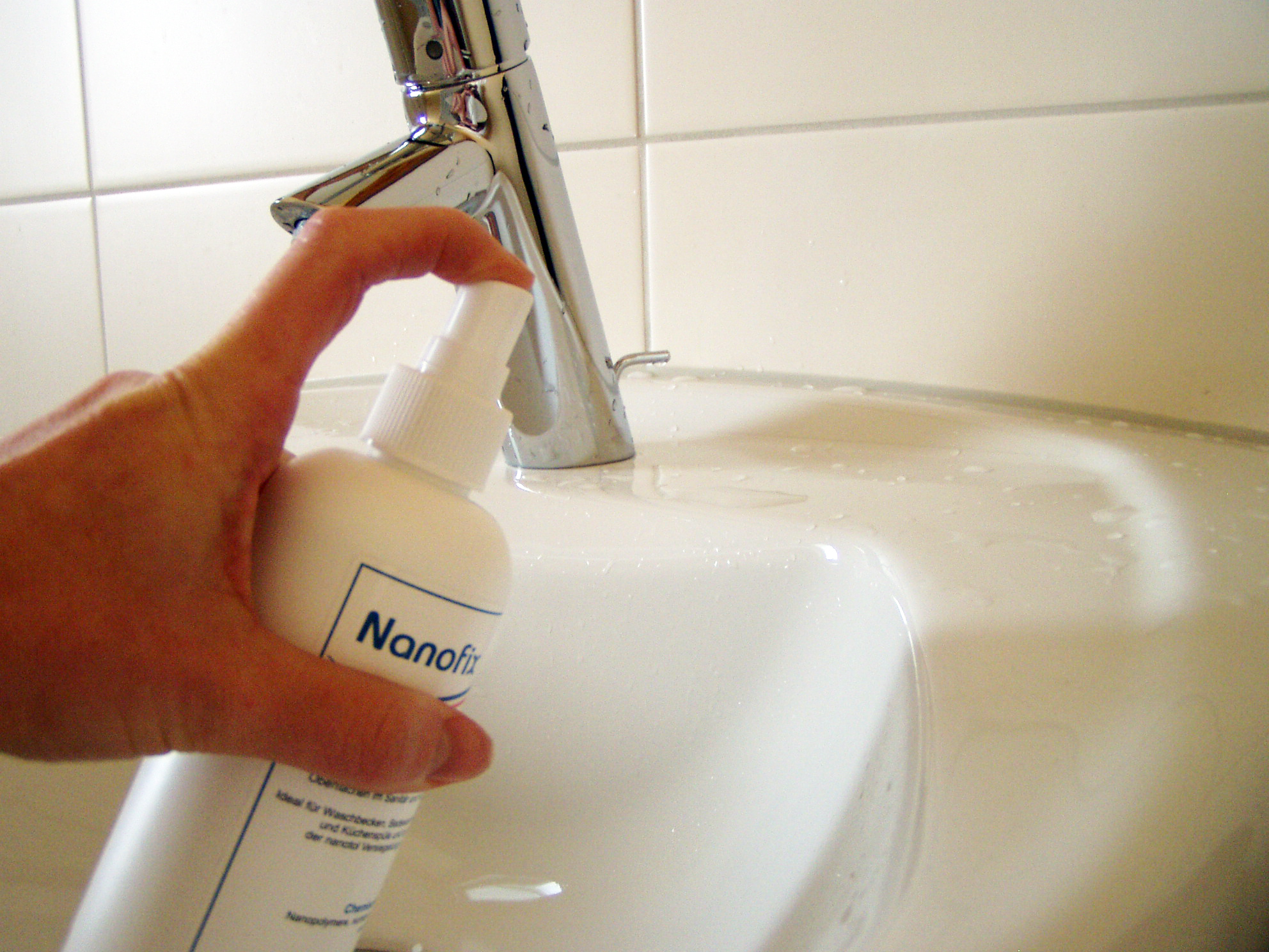 Nanox Anwednung am Waschbecken
